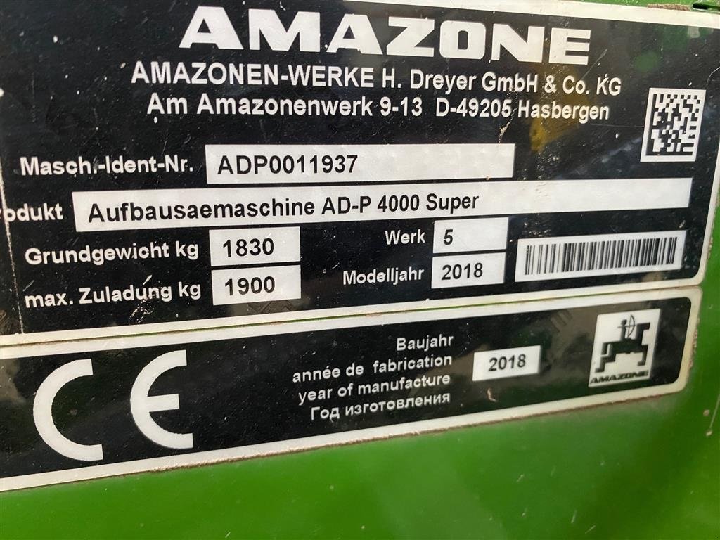 Drillmaschinenkombination za tip Amazone AD-P 4000 SUPER KG 4000 Super m Kverneland F-Drill fronttank, Gebrauchtmaschine u Nimtofte (Slika 5)