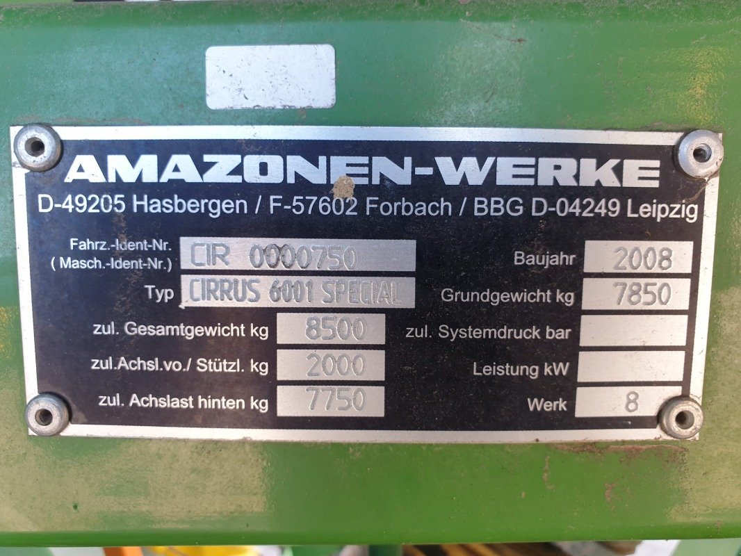 Drillmaschinenkombination of the type Amazone Cirrus 6001, Gebrauchtmaschine in Sittensen (Picture 14)