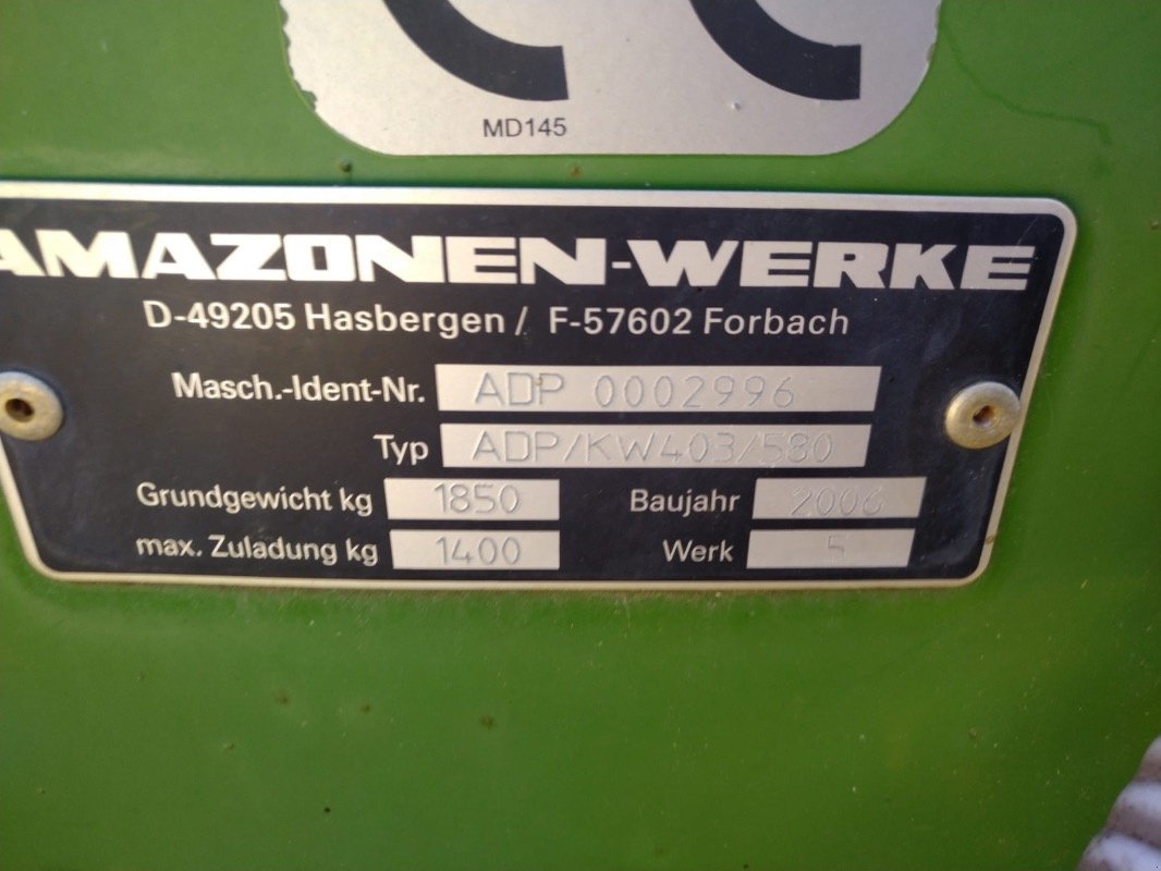 Drillmaschinenkombination typu Amazone KG 403 + ADP/KW 403, Gebrauchtmaschine v Liebenwalde (Obrázek 3)