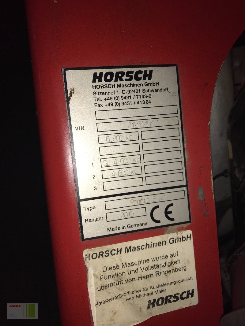 Drillmaschinenkombination typu Horsch Pronto 6  KR, Gebrauchtmaschine w Alveslohe (Zdjęcie 2)