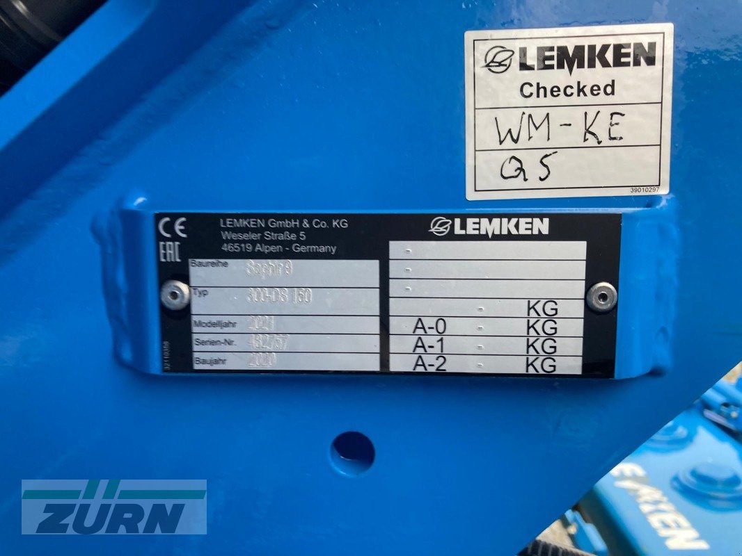 Drillmaschinenkombination Türe ait Lemken Zirkon 12/300 und Saphir 9/300, nur 250 ha, Gebrauchtmaschine içinde Kanzach (resim 30)