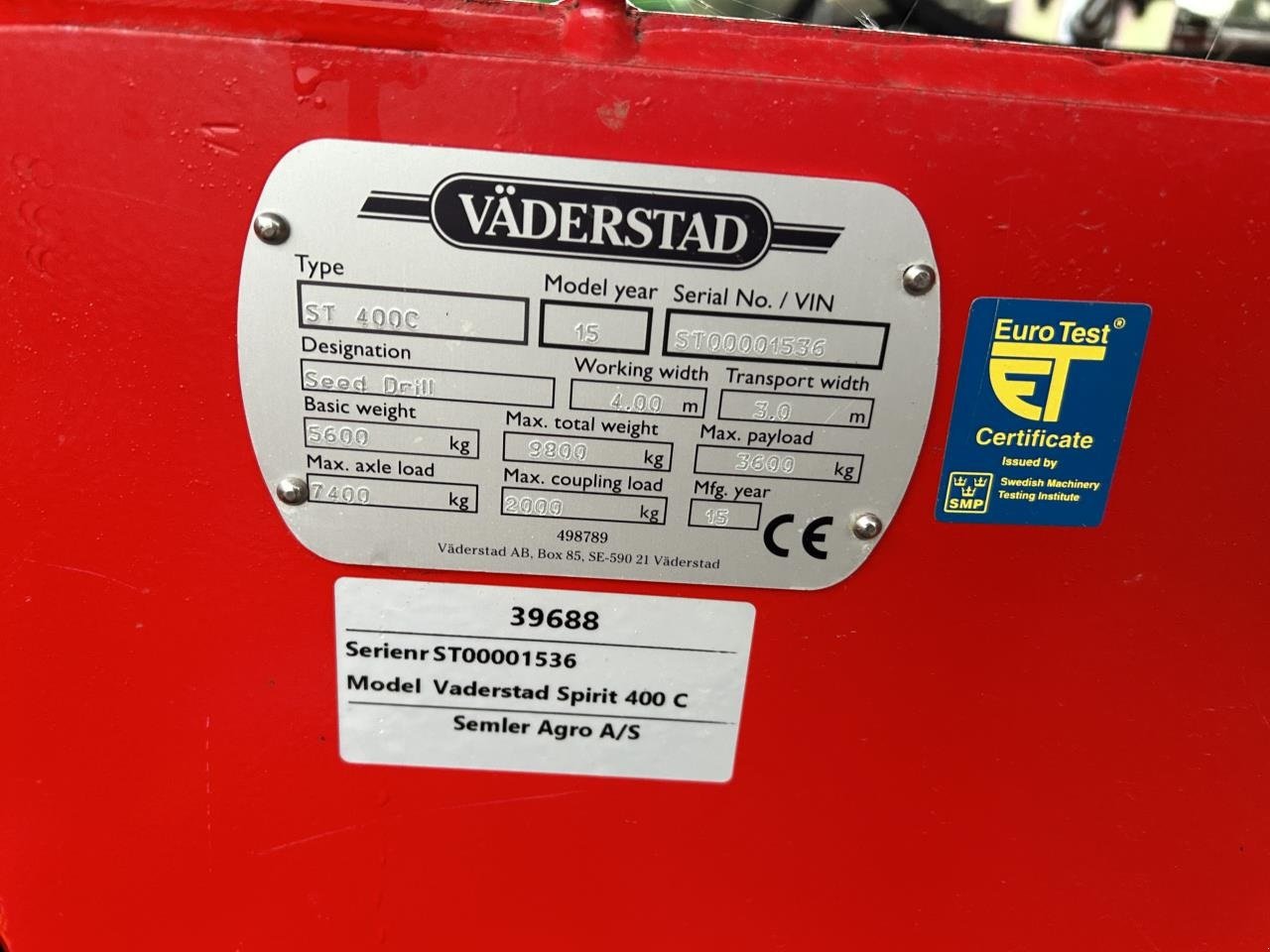 Drillmaschinenkombination za tip Väderstad SPIRIT 400C, Gebrauchtmaschine u Brønderslev (Slika 4)