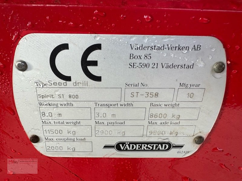 Drillmaschinenkombination typu Väderstad Spirit ST 800S, Gebrauchtmaschine v Neubrandenburg (Obrázek 12)