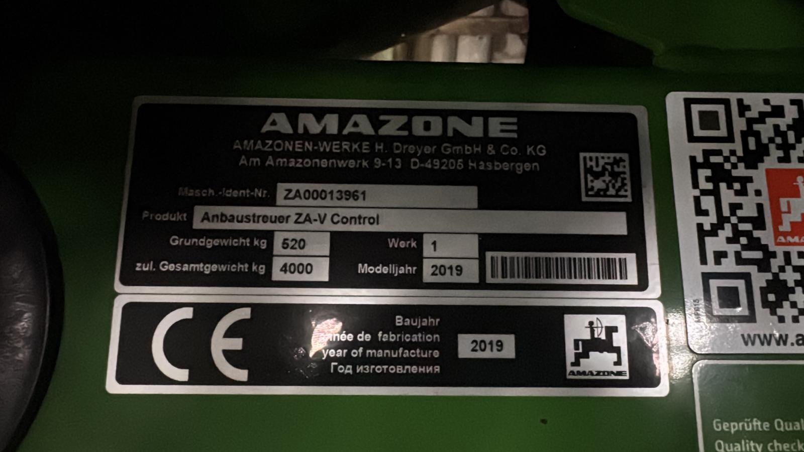 Düngerstreuer del tipo Amazone ZA-V 2000 Control, Gebrauchtmaschine In Jemgum (Immagine 10)