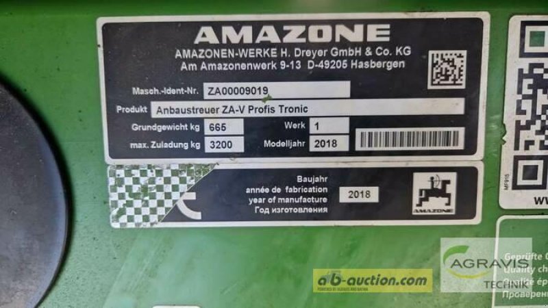 Düngerstreuer du type Amazone ZA-V 2600 SUPER PROFIS TRONIC, Gebrauchtmaschine en Melle-Wellingholzhausen (Photo 7)