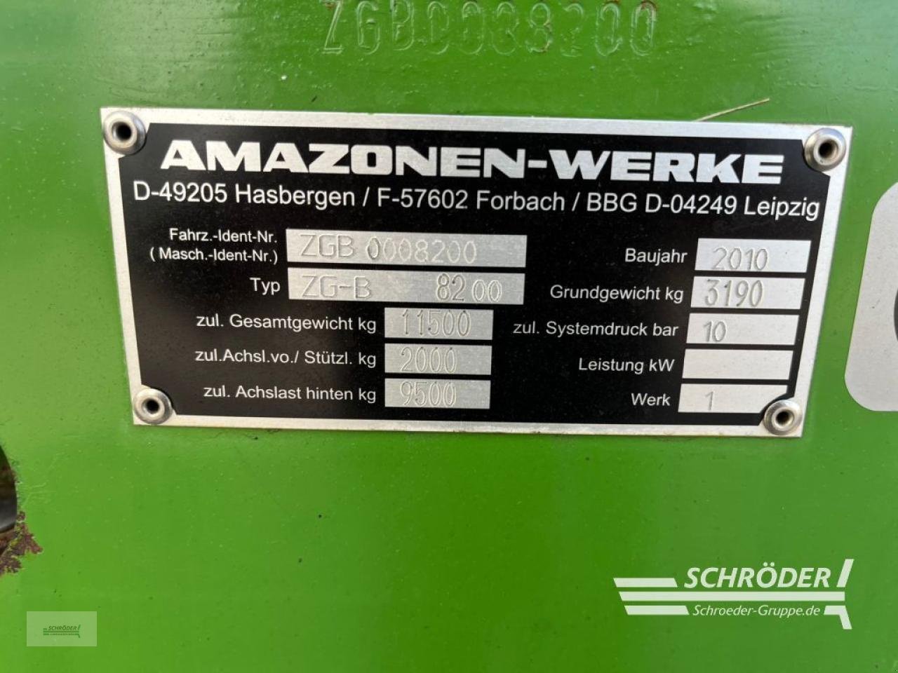 Düngerstreuer del tipo Amazone ZG-B 8200 ULTRA HYDRO, Gebrauchtmaschine en Leizen (Imagen 8)
