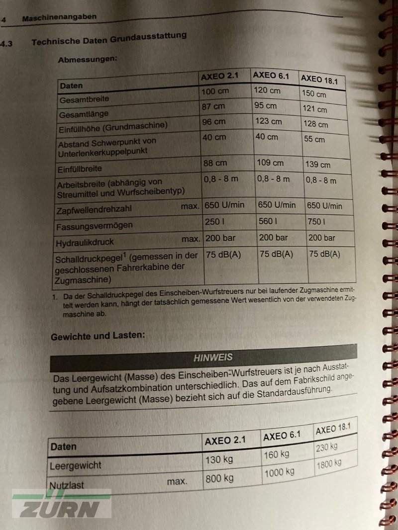 Düngerstreuer a típus Rauch Axeo 18.1 Q-200, Gebrauchtmaschine ekkor: Inneringen (Kép 12)