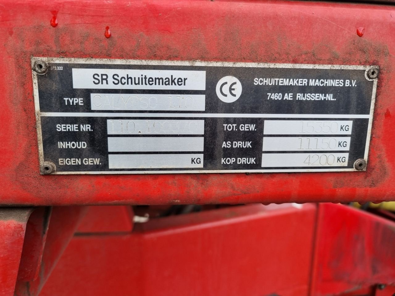 Düngerstreuer tip Schuitemaker CALYPSO 110, Gebrauchtmaschine in Lunteren (Poză 6)