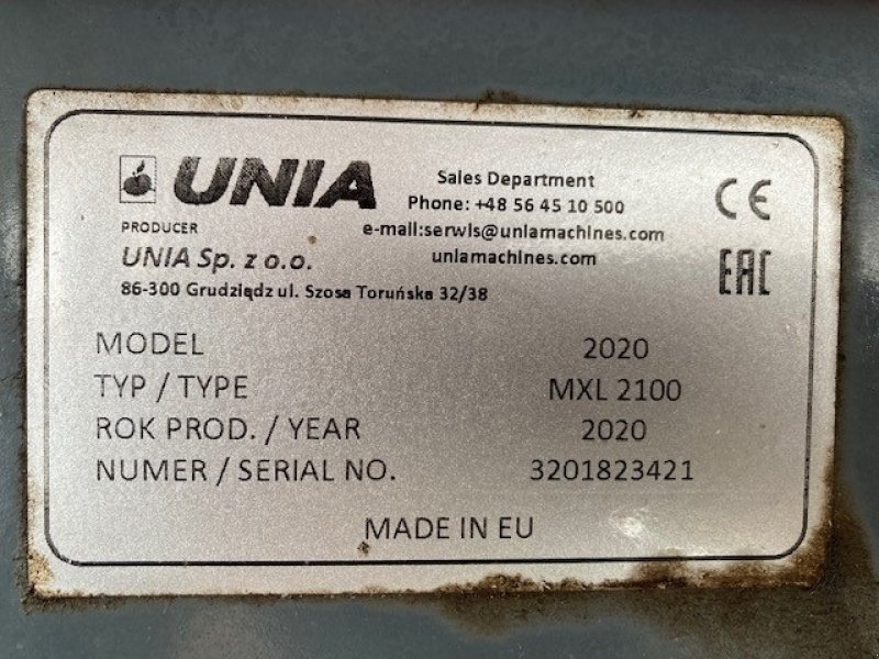 Düngerstreuer от тип Unia MXL 2100, Gebrauchtmaschine в Skærbæk (Снимка 5)