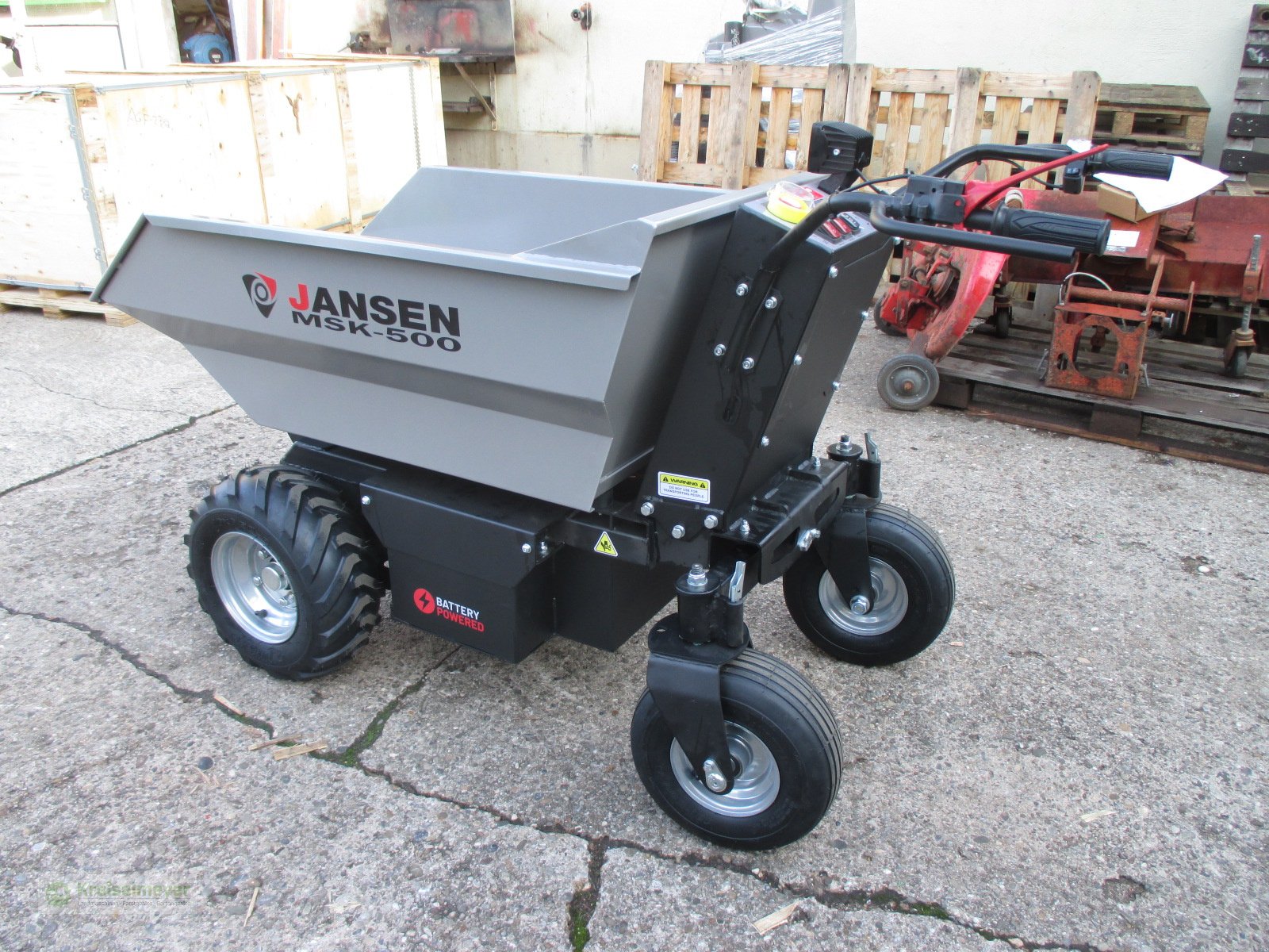 Dumper des Typs Jansen MSK-500 Elektro-Motorschubkarre mit 8-10 Stunden Laufzeit pro Akkuladung, m.hydr.Entleerung, Neumaschine in Feuchtwangen (Bild 3)