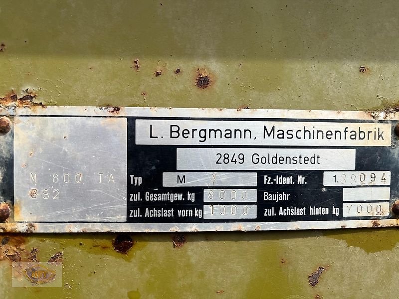 Dungstreuer du type Bergmann MX 8000 TA, Gebrauchtmaschine en Waldkappel (Photo 8)