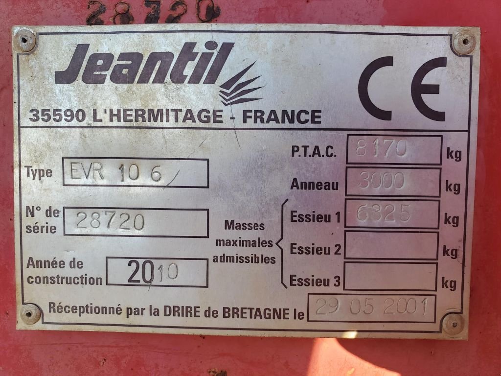 Dungstreuer van het type Jeantil EVR 10-6, Gebrauchtmaschine in Montauban (Foto 6)