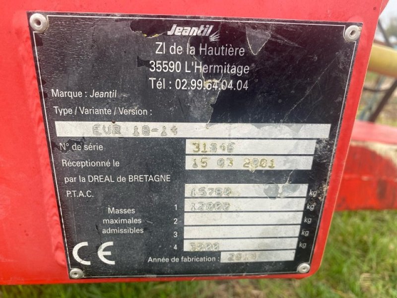Dungstreuer typu Jeantil EVR 18-14, Gebrauchtmaschine w LE PONT CHRETIEN (Zdjęcie 4)