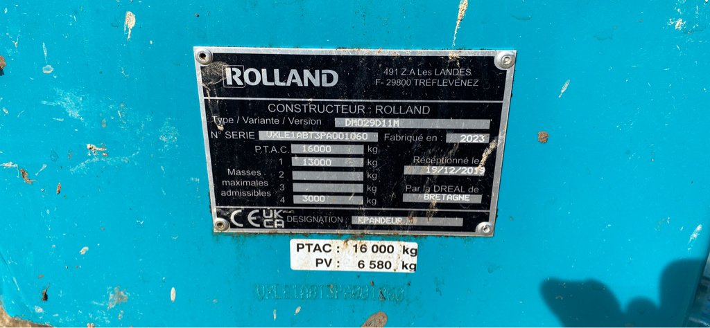 Dungstreuer des Typs Rolland 5517TCE, Gebrauchtmaschine in GUERET (Bild 5)