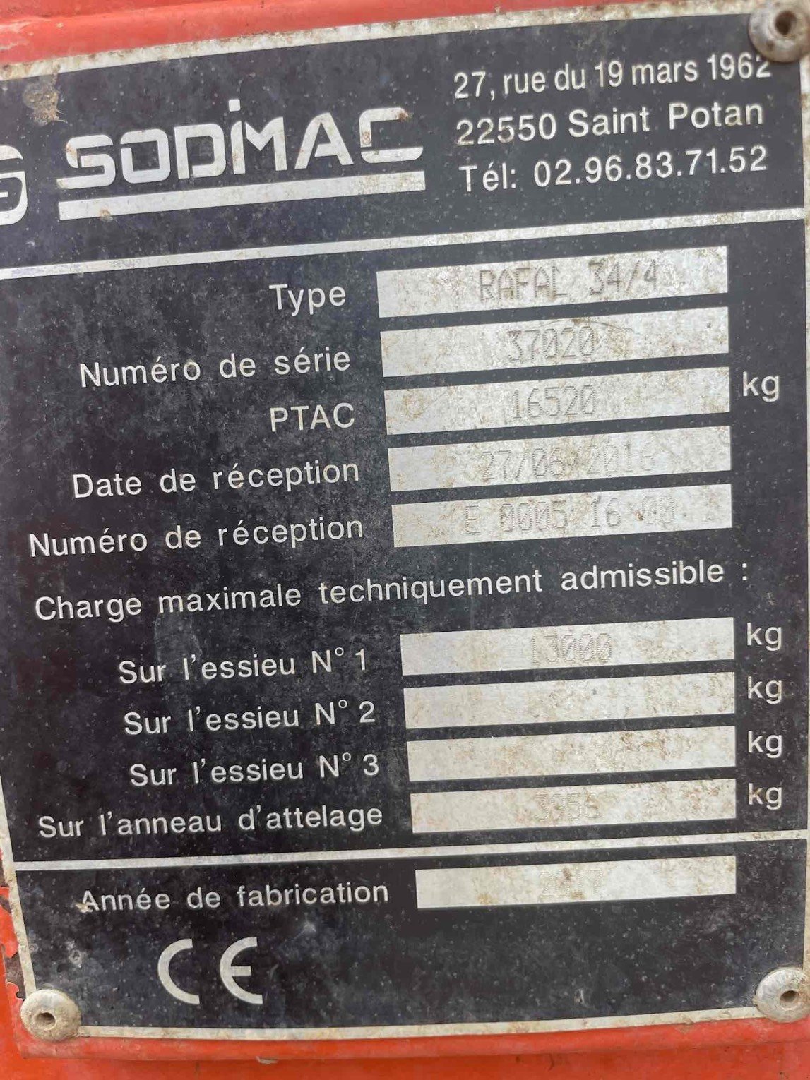 Dungstreuer tip Sonstige Épandeur à fumier RAFAL3400 R Sodimac, Gebrauchtmaschine in SAINT CLAIR SUR ELLE (Poză 8)