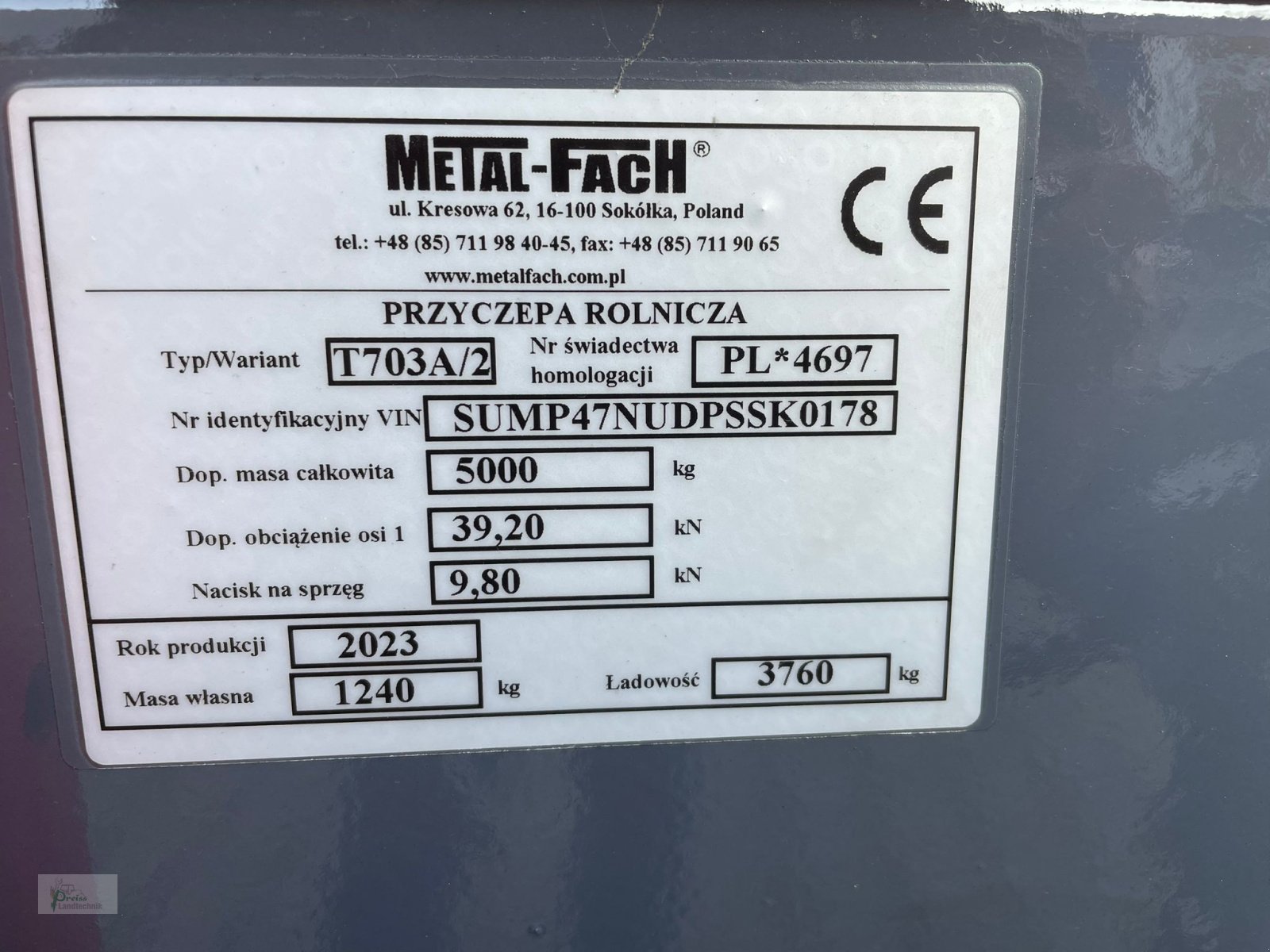 Einachskipper des Typs Metal-Fach T703A/2, Neumaschine in Bad Kötzting (Bild 6)