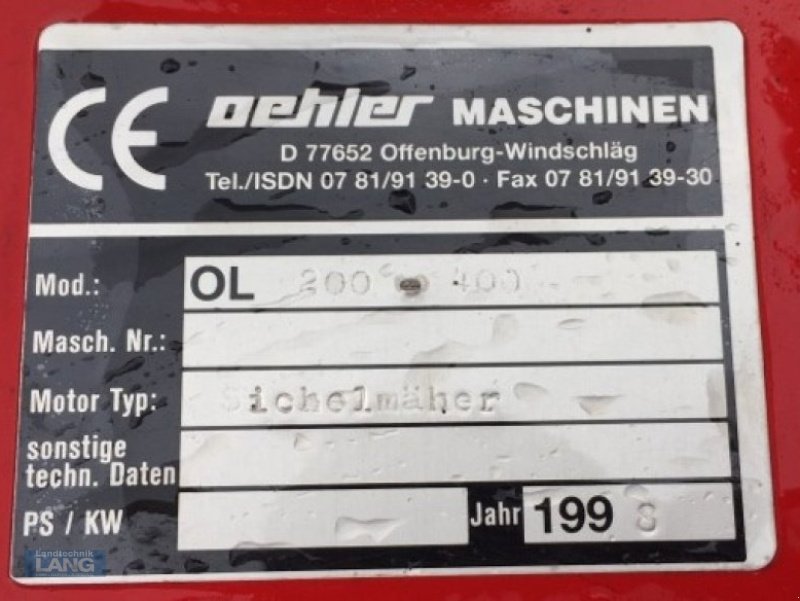 Einachstraktor типа Oehler OL 200, Gebrauchtmaschine в Rottenburg (Фотография 10)