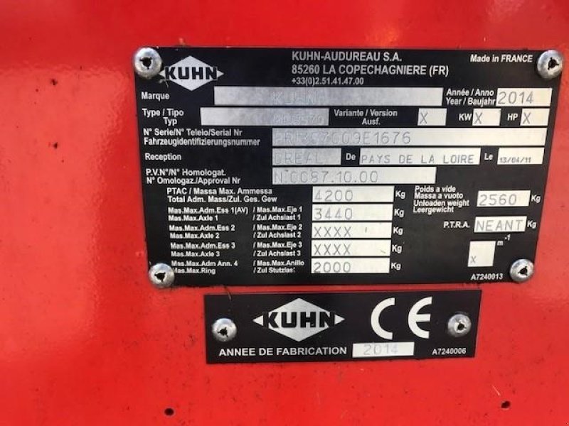 Einstreutechnik Türe ait Kuhn 3570 PRIMOR BUGSERET, Gebrauchtmaschine içinde Rødding (resim 8)