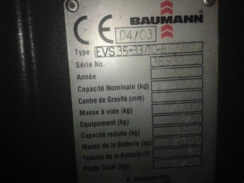 Elektrostapler za tip Baumann EVS35-33/10-86,5/60 STLK, Gebrauchtmaschine u senlis (Slika 10)