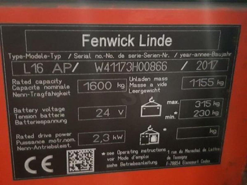 Elektrostapler του τύπου Fenwick L16AP, Gebrauchtmaschine σε senlis (Φωτογραφία 7)