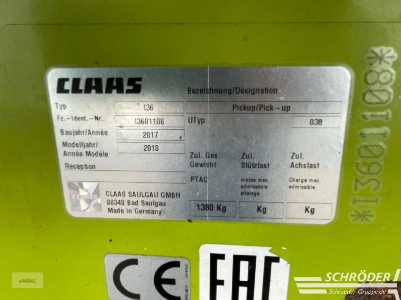 Feldhäcksler Pick-up tipa CLAAS PU 300 TYP I36, Gebrauchtmaschine u Wildeshausen (Slika 17)