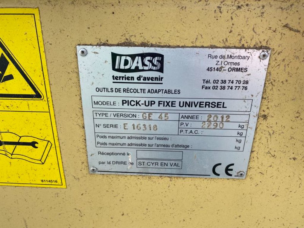 Feldhäcksler Pick-up tip Sonstige GE 45 -  DESTOCKAGE, Gebrauchtmaschine in GUERET (Poză 9)