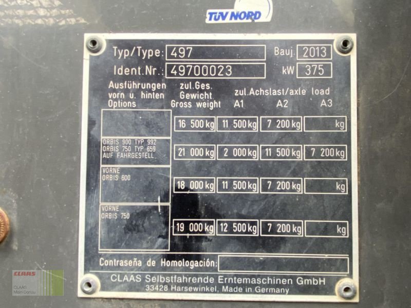 Feldhäcksler typu CLAAS JAGUAR 940 MIT ORBIS 750+PU, Gebrauchtmaschine v Vohburg (Obrázek 21)