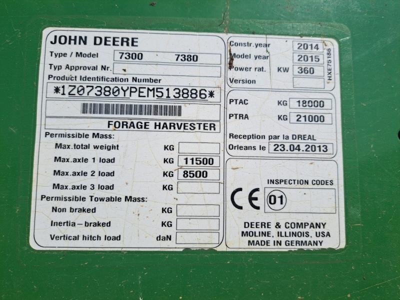 Feldhäcksler a típus John Deere 7380, Gebrauchtmaschine ekkor: STENAY (Kép 5)