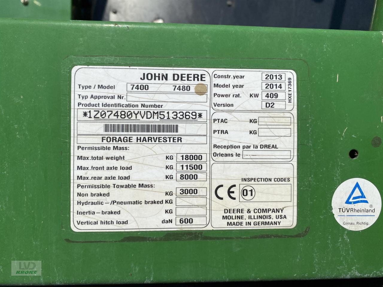 Feldhäcksler typu John Deere 7480, Gebrauchtmaschine w Spelle (Zdjęcie 14)