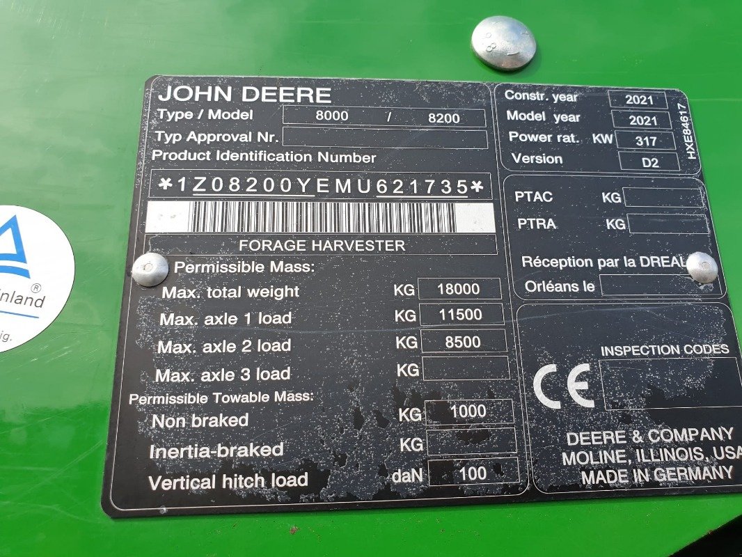 Feldhäcksler des Typs John Deere 8200, Gebrauchtmaschine in Sittensen (Bild 19)