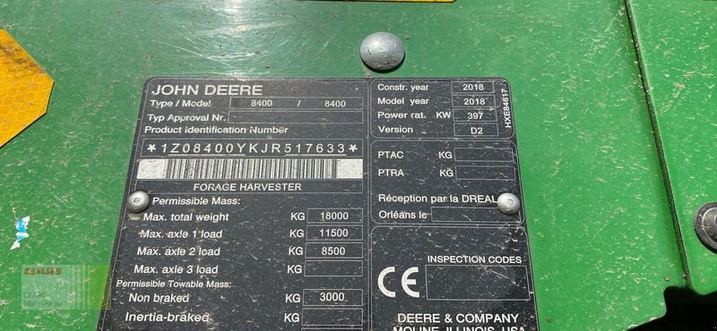 Feldhäcksler typu John Deere 8400I + PU 639 + KEMPER 460, Gebrauchtmaschine v Vohburg (Obrázek 21)