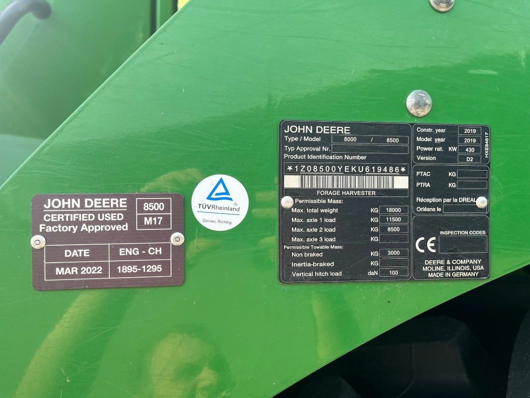 Feldhäcksler typu John Deere 8500 *Werksüberholt*, Gebrauchtmaschine w Sittensen (Zdjęcie 10)