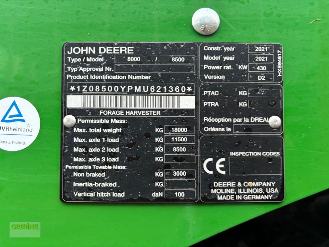 Feldhäcksler του τύπου John Deere 8500i ProDrive 40 km/h, Gebrauchtmaschine σε Ahaus (Φωτογραφία 29)