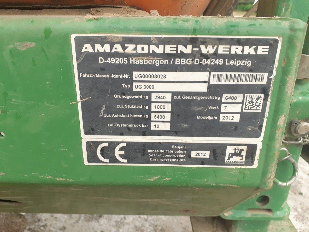 Feldspritze Türe ait Amazone Pulvérisateur traîné UG 3000 SUPER Amazone, Gebrauchtmaschine içinde ROYNAC (resim 11)