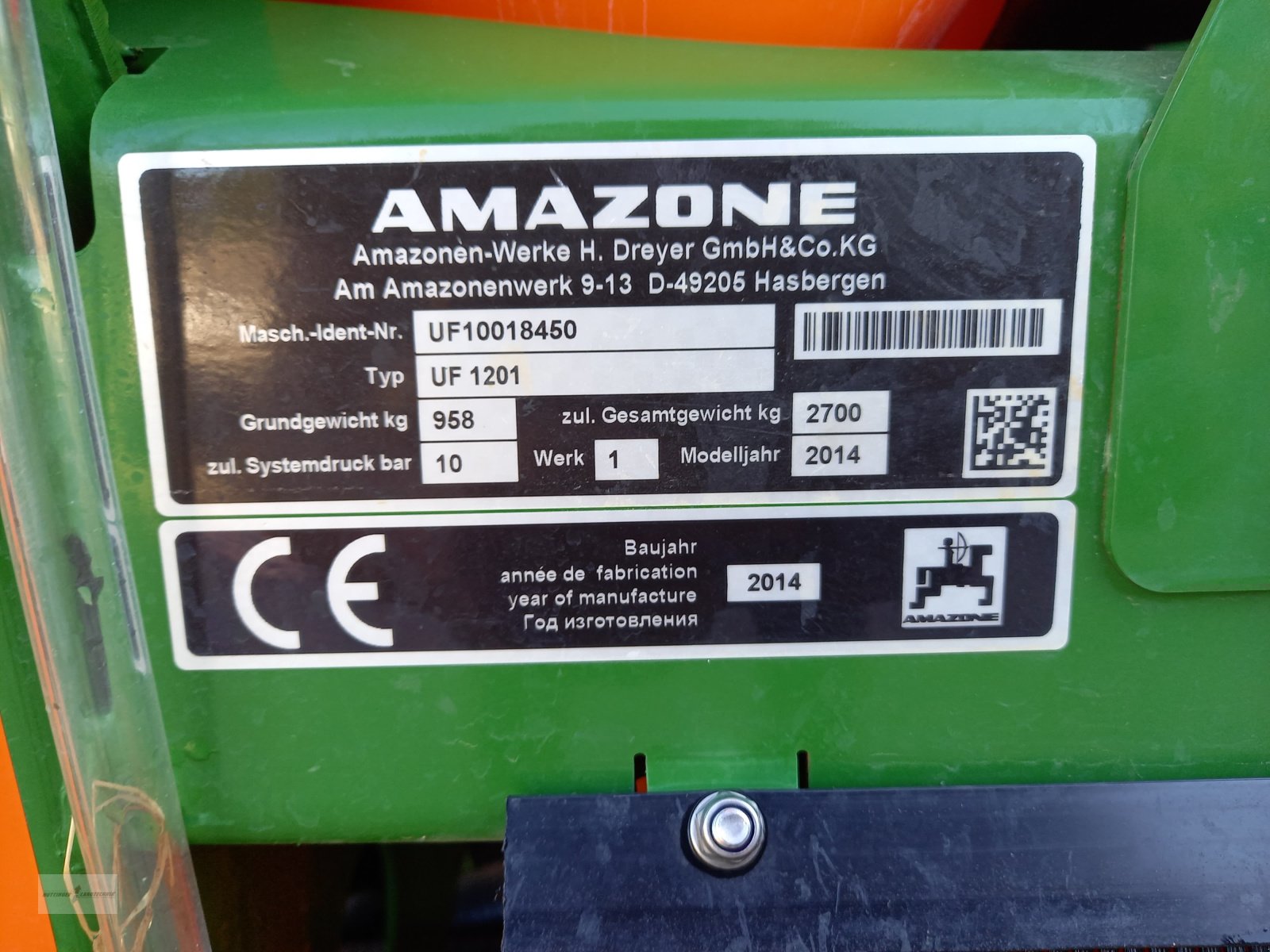 Feldspritze tipa Amazone UF 1201, Gebrauchtmaschine u Treuchtlingen (Slika 5)