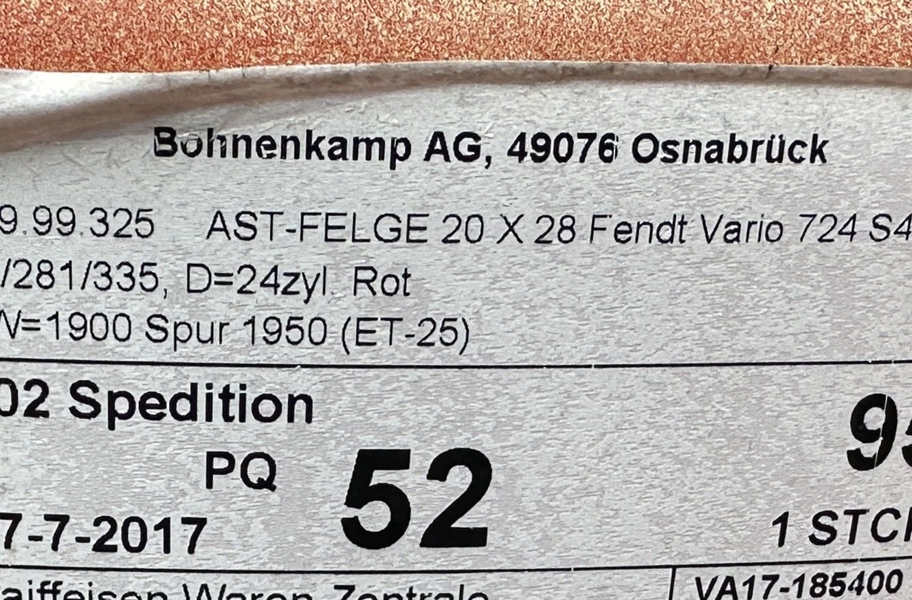 Felge van het type Fendt Felgen 20 X 28 , 20 X 42 , 28 X 42 , 18 X 48, Gebrauchtmaschine in Weimar/Hessen (Foto 4)