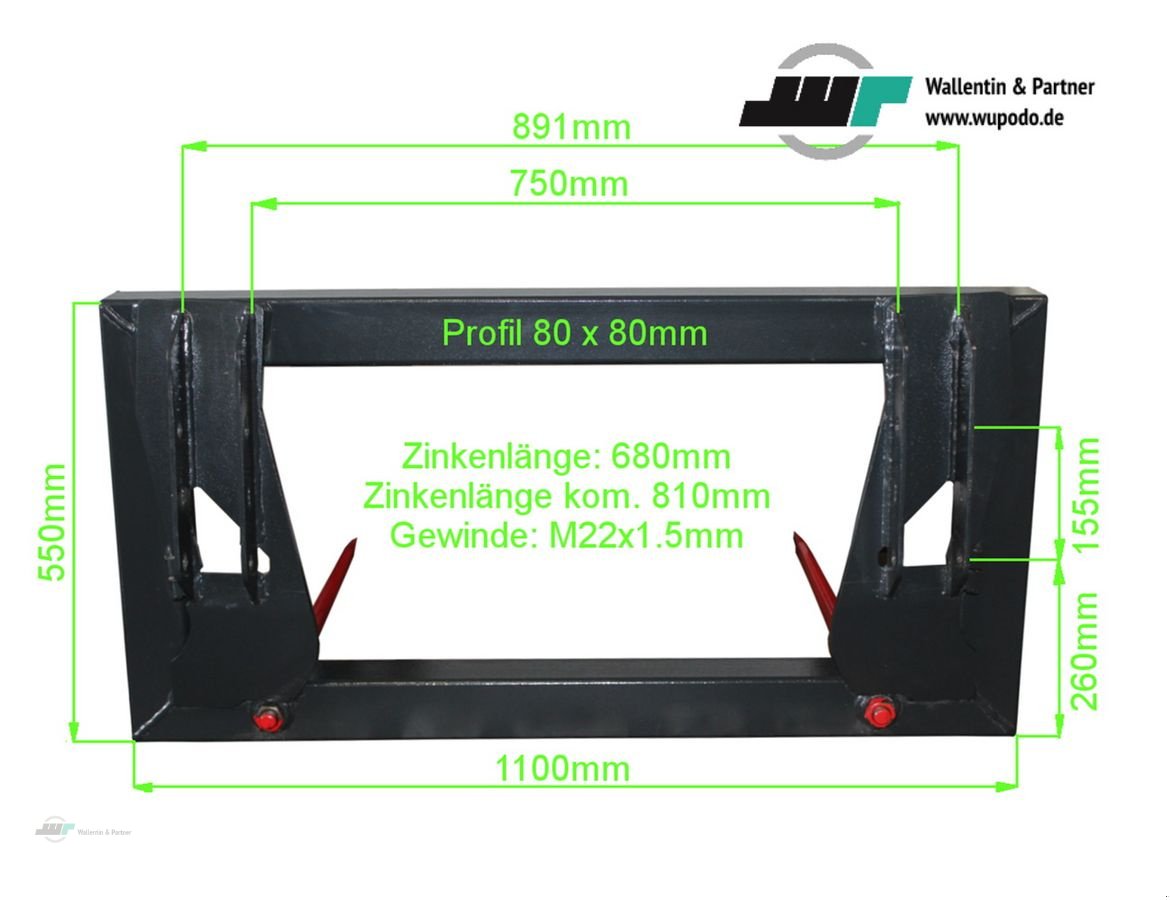 Folienballenzange za tip Sonstige Ballenspieß 1,10 m MX C1 Aufnahme Frontlader Bal, Neumaschine u Wesenberg (Slika 3)