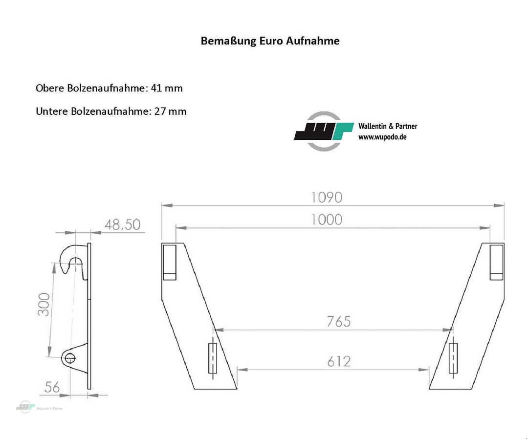 Folienballenzange des Typs Sonstige Ballenzange Euroaufnahme 1 Zylinder 1,90 m, Neumaschine in Wesenberg (Bild 2)