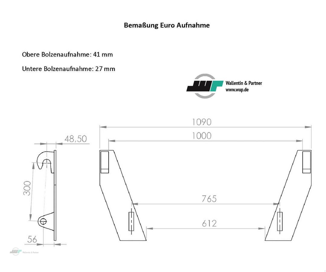 Folienballenzange Türe ait Sonstige Palettengabel 2000kg Euroaufnahme, Neumaschine içinde Wesenberg (resim 6)