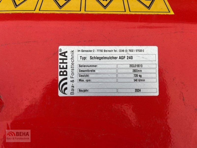 Forstfräse & Forstmulcher typu BEHA Gebr. Auslege Mulcher AGF 240, Gebrauchtmaschine v Steinach (Obrázok 5)