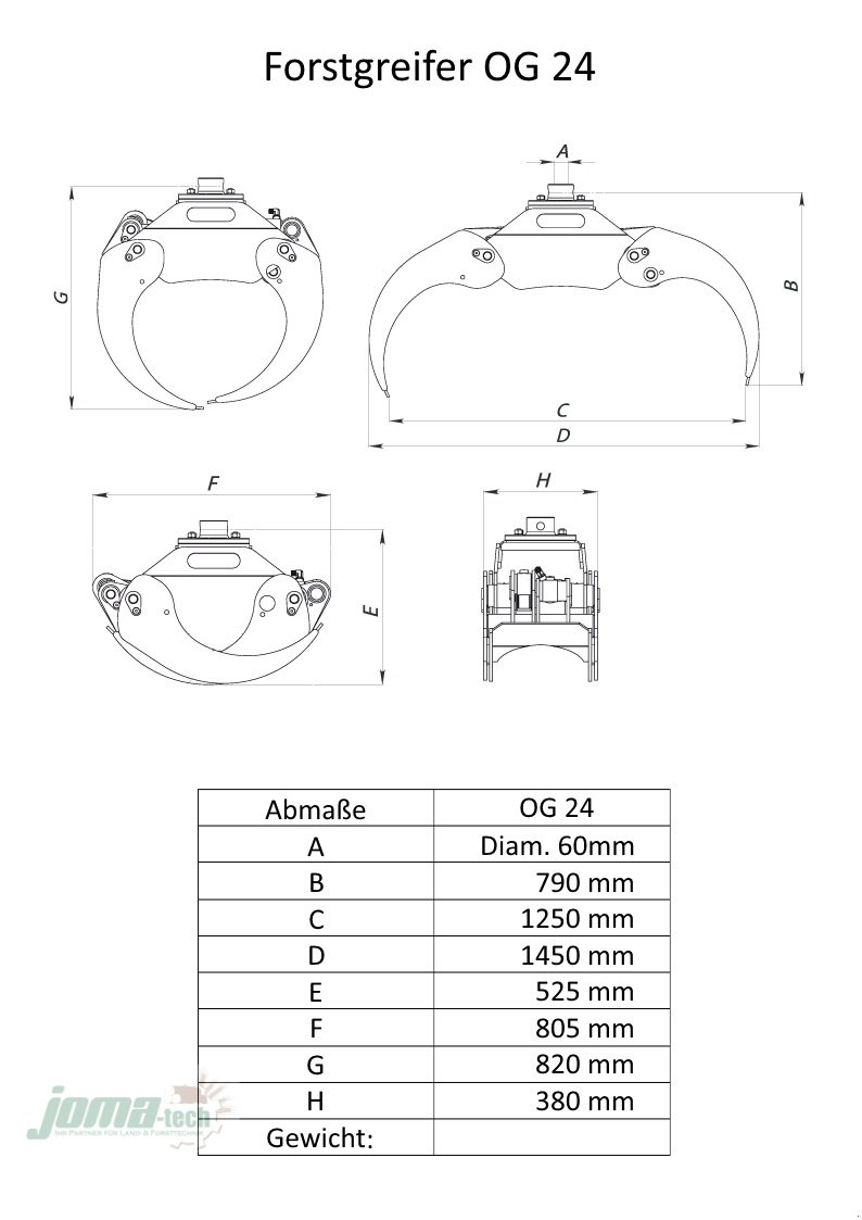 Forstgreifer und Zange typu Joma-Tech Forstgreifer OG19 / OG24 von Joma-Tech Lieferbar mit oder ohne Rotator, Neumaschine v Willebadessen (Obrázok 7)