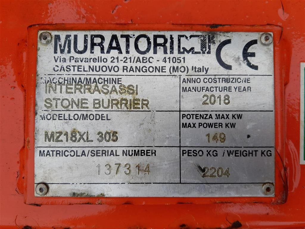 Fräse des Typs Muratori MZ18XL 305, Gebrauchtmaschine in Horsens (Bild 8)