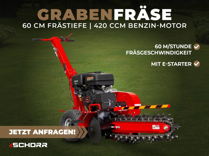 Fräse des Typs Schorr Grabenfräse RR600GF Kabelfräse 12,4PS 420ccm E-Start Schachtfräse, Neumaschine in Schüttorf (Bild 1)