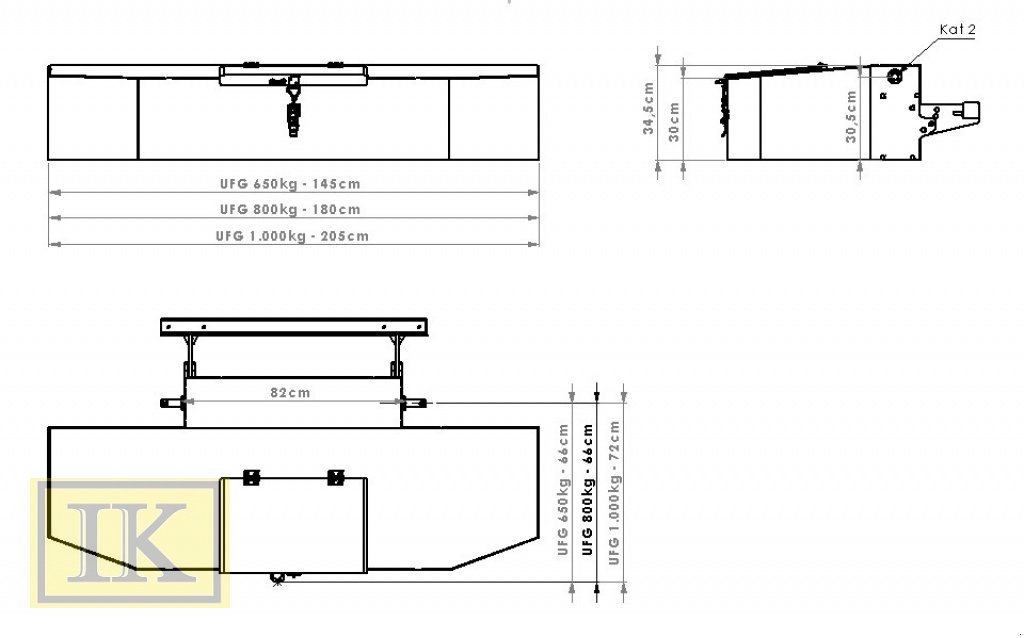 Frontgewicht Türe ait IK Maschinenbau UNIMASS UFG, Neumaschine içinde Hämelhausen (resim 7)