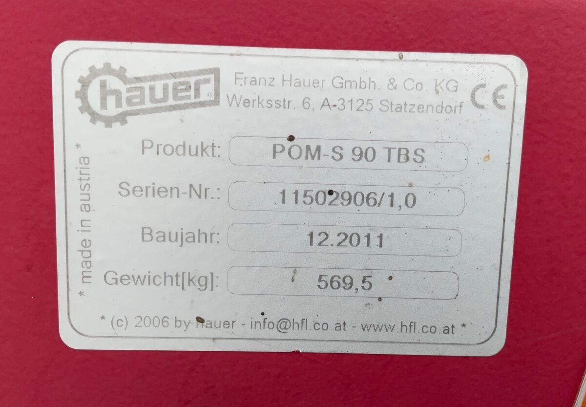 Frontlader typu Hauer POM-S 90 TBS, Gebrauchtmaschine w Zwettl (Zdjęcie 10)