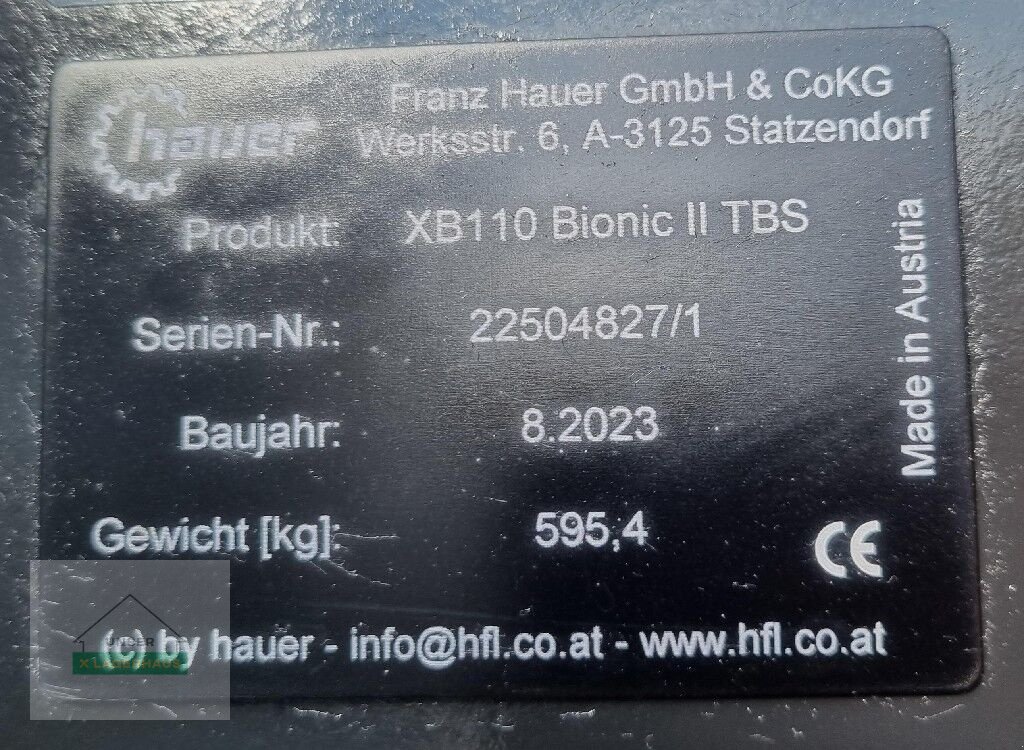 Frontlader typu Hauer XB 110 Bionic II, Gebrauchtmaschine w St. Michael (Zdjęcie 8)