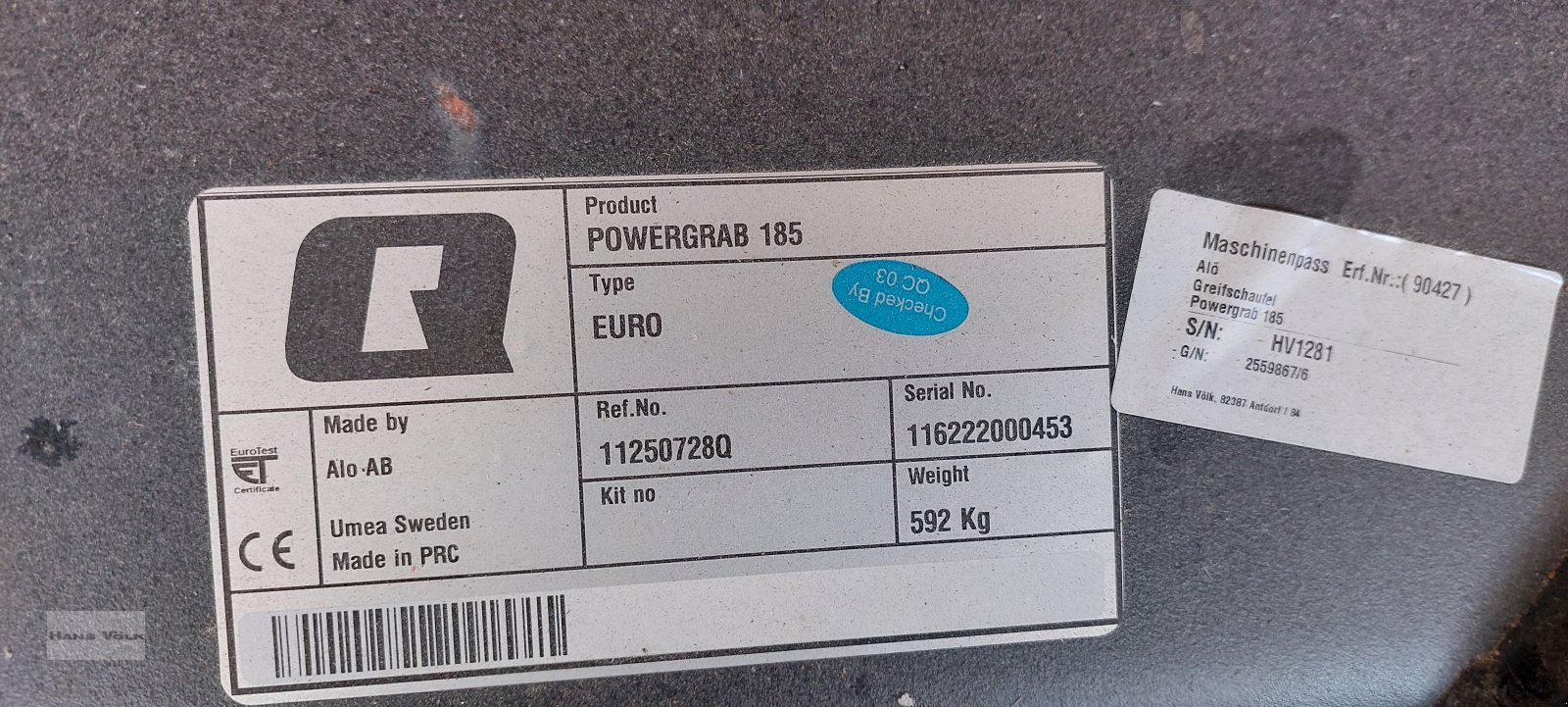 Frontladerzubehör (Bagger) del tipo Alö Powergrab 185, Neumaschine en Schwabmünchen (Imagen 6)