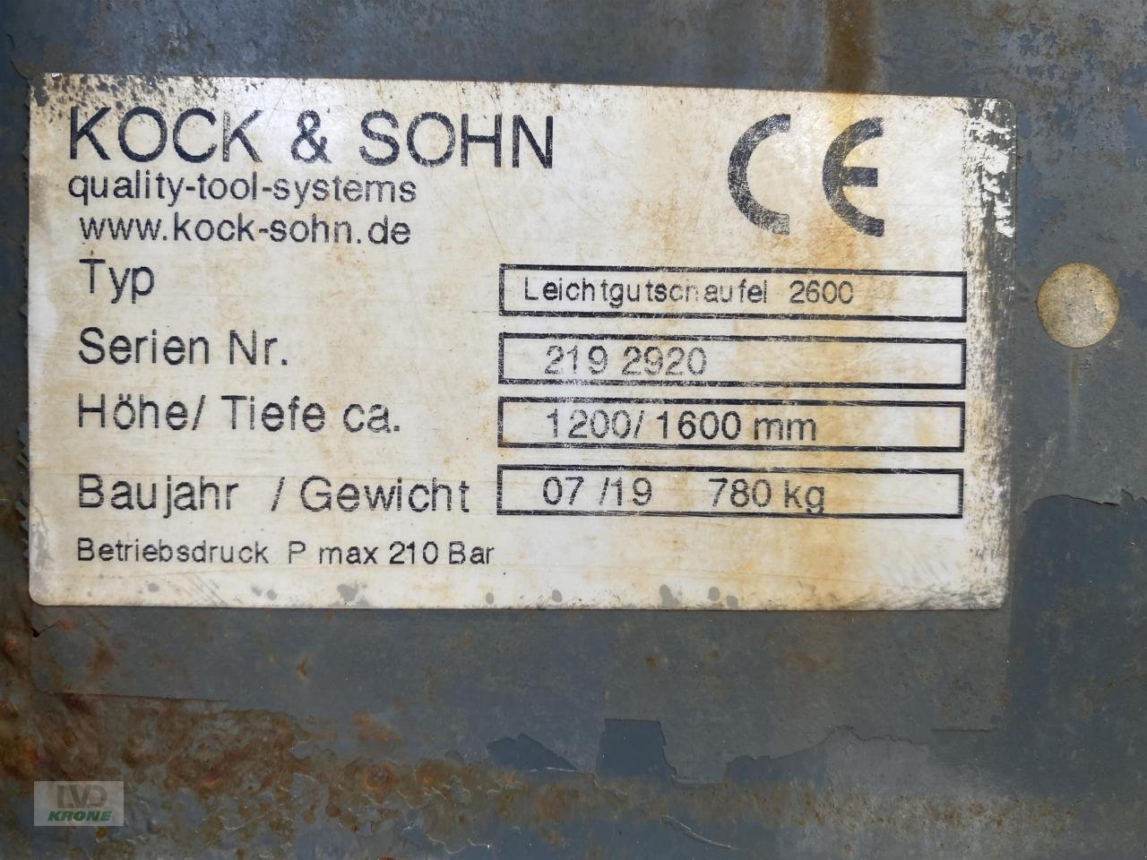 Frontladerzubehör (Bagger) Türe ait Kock & Sohn 2,60 m - Leichtgut, Gebrauchtmaschine içinde Spelle (resim 5)