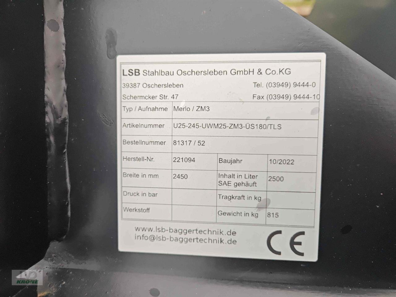 Frontladerzubehör (Bagger) tipa LSB U25-245, Gebrauchtmaschine u Zorbau (Slika 2)