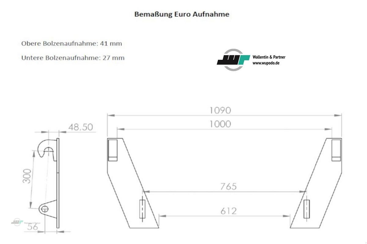 Frontladerzubehör del tipo Alö Palettengabel Frontlader Euroaufnahme Gabelträge, Neumaschine In Wesenberg (Immagine 2)